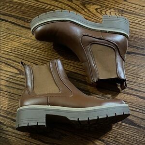 Brown Chelsea Boots with Chunky Sole